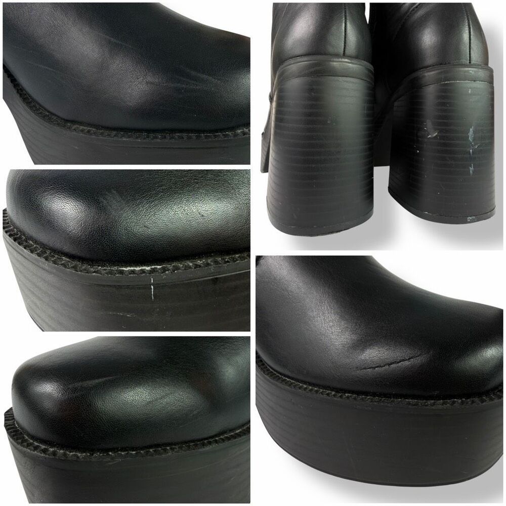 Madden Girl Grace Y2K-Inspired Black Chunky Platform Ankle Boots Women’s 9 M - Picture 10 of 12